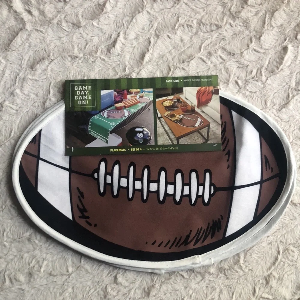 Football Shaped Placemats Set